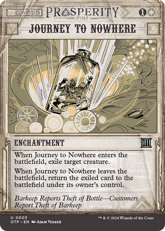 Journey to Nowhere (OTP-003) - Breaking News: (Showcase) (Borderless) - Premium MTG Single from Wizards of the Coast - Just $0.25! Shop now at Game Crave Tournament Store
