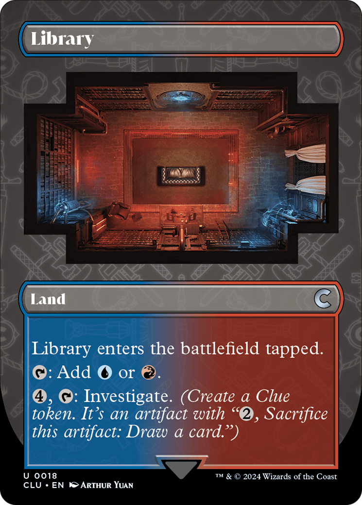 Library (CLU-018) - Ravnica: Clue Edition (Borderless) - Premium MTG Single from Wizards of the Coast - Just $0.25! Shop now at Game Crave Tournament Store