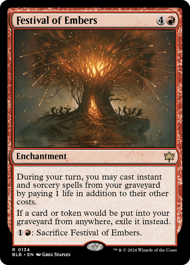 Festival of Embers (BLB-134) - Bloomburrow Foil - Premium MTG Single from Wizards of the Coast - Just $0.25! Shop now at Game Crave Tournament Store