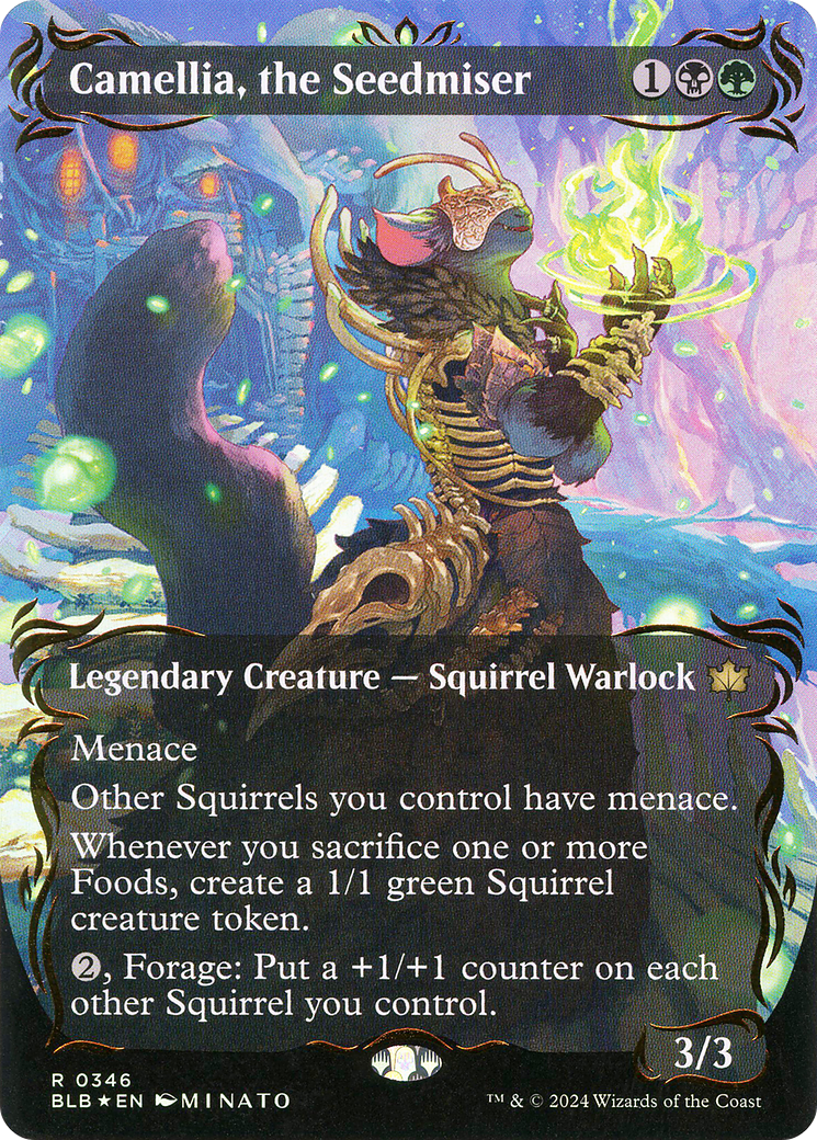 Camellia, the Seedmiser (BLB-346) - Bloomburrow: (Showcase) (Borderless) Foil - Premium MTG Single from Wizards of the Coast - Just $101.26! Shop now at Game Crave Tournament Store