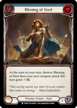 Blessing of Steel (Blue) (DYN075) - Dynasty Rainbow Foil