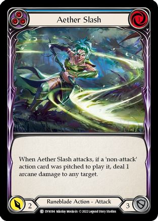 Aether Slash (Blue) (DYN184) - Dynasty Rainbow Foil
