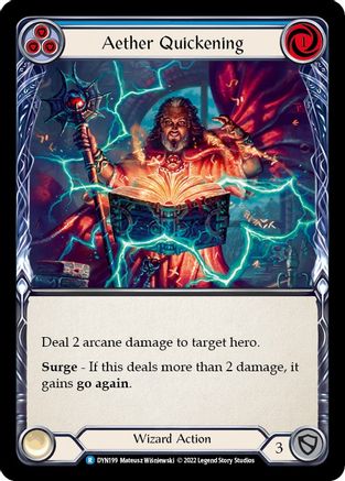 Aether Quickening (Blue) (DYN199) - Dynasty Rainbow Foil