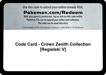 Code Card -  Crown Zenith Collection [Regieleki V] - Crown Zenith