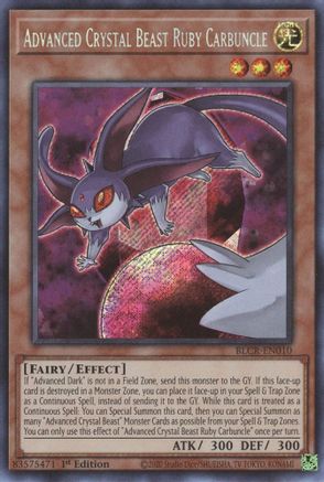 Advanced Crystal Beast Ruby Carbuncle (BLCR-EN010) - Battles of Legend: Crystal Revenge 1st Edition - Premium Yugioh Single from Konami - Just $0.27! Shop now at Game Crave Tournament Store