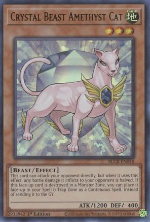 Crystal Beast Amethyst Cat (BLCR-EN048) - Battles of Legend: Crystal Revenge 1st Edition - Premium Yugioh Single from Konami - Just $0.25! Shop now at Game Crave Tournament Store