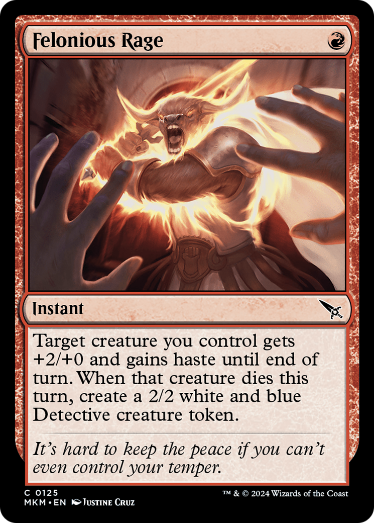 Felonious Rage (MKM-125) - Murders at Karlov Manor Foil - Premium MTG Single from Wizards of the Coast - Just $0.25! Shop now at Game Crave Tournament Store