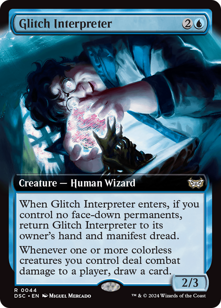 Glitch Interpreter (DSC-044) - Duskmourn: House of Horror Commander: (Extended Art) - Premium MTG Single from Wizards of the Coast - Just $0.25! Shop now at Game Crave Tournament Store