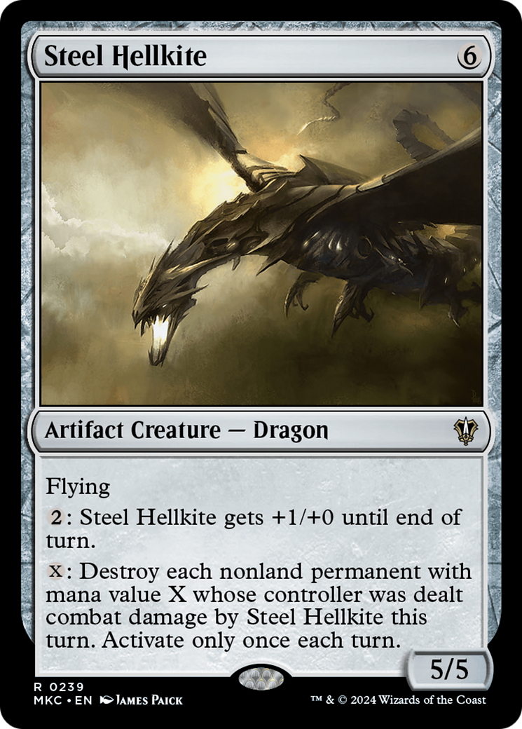 Steel Hellkite (MKC-239) - Murders at Karlov Manor Commander - Premium MTG Single from Wizards of the Coast - Just $0.26! Shop now at Game Crave Tournament Store