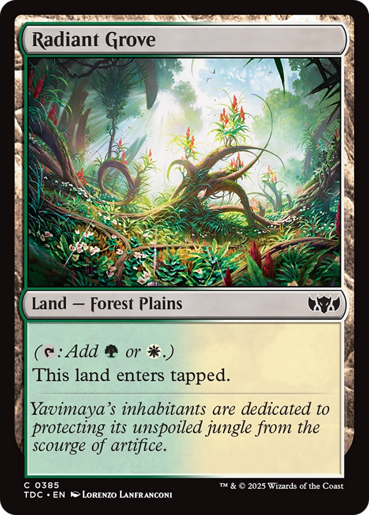 Radiant Grove (TDC-385) - Tarkir: Dragonstorm Commander - Premium MTG Single from Wizards of the Coast - Just $0.08! Shop now at Game Crave Tournament Store