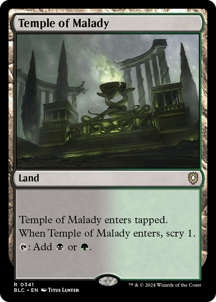 Temple of Malady (BLC-341) - Bloomburrow Commander - Premium MTG Single from Wizards of the Coast - Just $0.25! Shop now at Game Crave Tournament Store