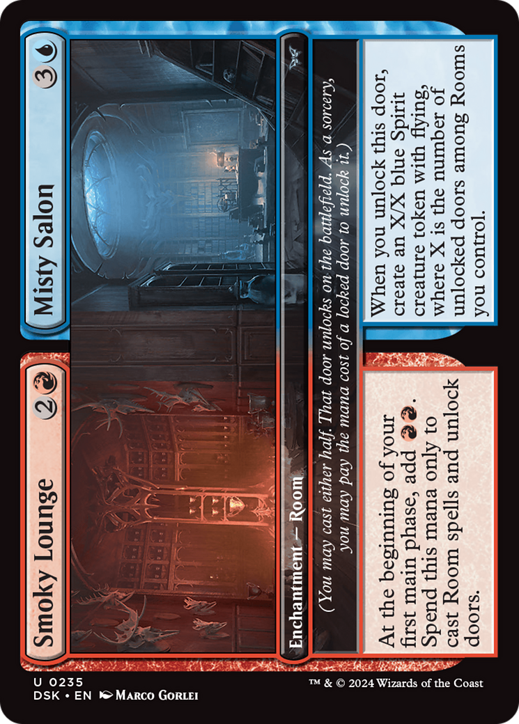 Smoky Lounge // Misty Salon (DSK-235) - Duskmourn: House of Horror Foil - Premium MTG Single from Wizards of the Coast - Just $0.25! Shop now at Game Crave Tournament Store