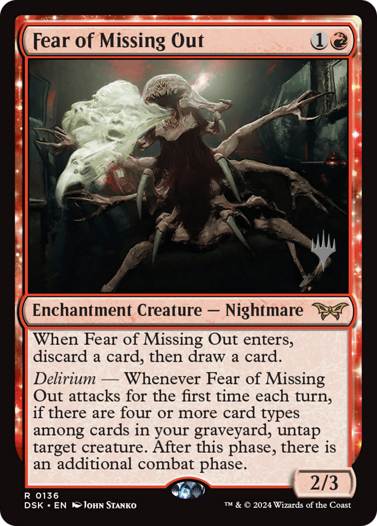 Fear of Missing Out (PDSK-136P) - Duskmourn: House of Horror Promos Foil - Premium MTG Single from Wizards of the Coast - Just $4.64! Shop now at Game Crave Tournament Store