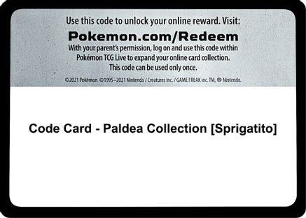 Code Card - Paldea Collection [Sprigatito] - SV01 Scarlet & Violet Base Set
