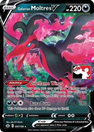 Galarian Moltres V 97 - Prize Pack Series Cards Holofoil