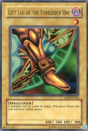 Left Leg of the Forbidden One (LOB-EN121) - Legend of Blue Eyes White Dragon (Worldwide English) Unlimited - Premium Yugioh Single from Konami - Just $15.03! Shop now at Game Crave Tournament Store
