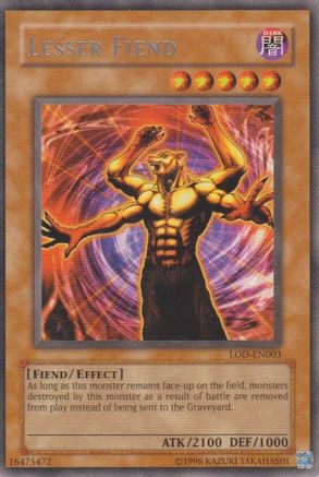 Lesser Fiend (LOD-EN003) - Legacy of Darkness (Worldwide English) - Premium Yugioh Single from Konami - Just $0.25! Shop now at Game Crave Tournament Store