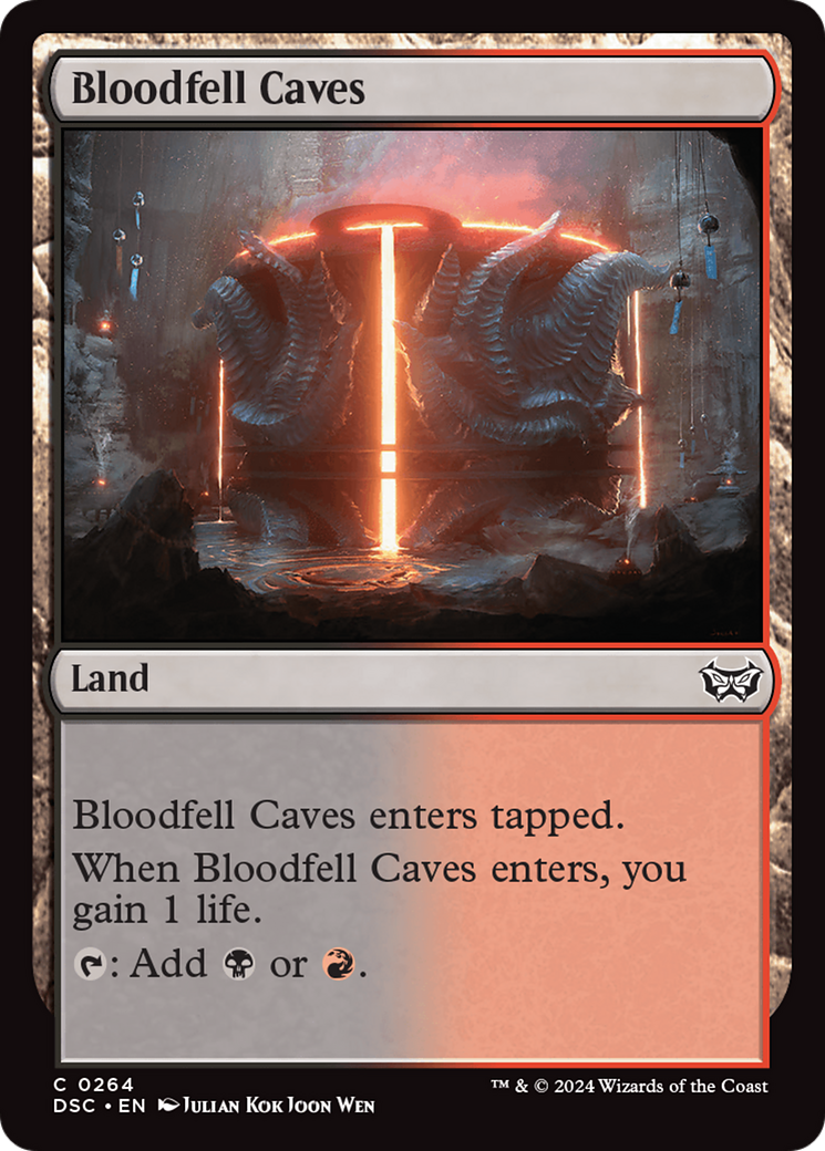 Bloodfell Caves (DSC-264) - Duskmourn: House of Horror Commander - Premium MTG Single from Wizards of the Coast - Just $0.25! Shop now at Game Crave Tournament Store