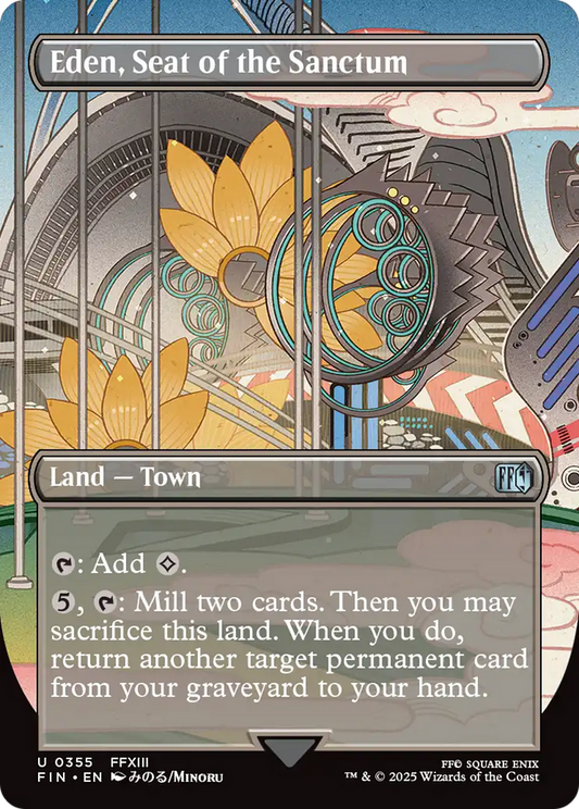 Eden, Seat of the Sanctum (FIN-355) - FINAL FANTASY (Borderless) Foil - Premium MTG Single from Wizards of the Coast - Just $0.10! Shop now at Game Crave Tournament Store