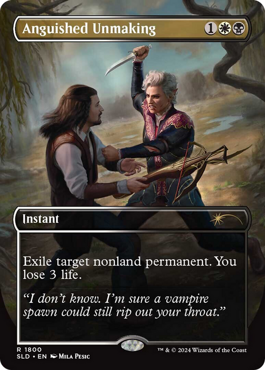 Anguished Unmaking (SLD-1800) - Secret Lair Drop (Borderless) - Premium MTG Single from Wizards of the Coast - Just $4! Shop now at Game Crave Tournament Store