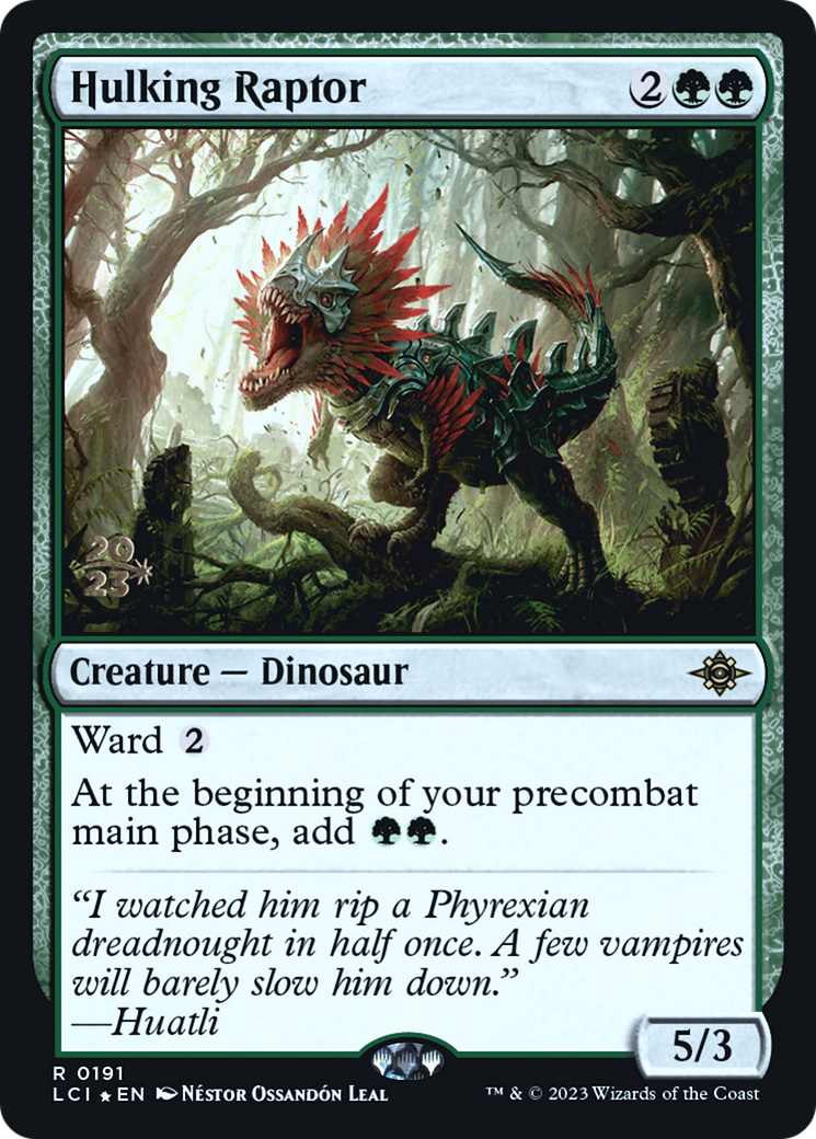 Hulking Raptor (PLCI-191S) - The Lost Caverns of Ixalan Promos Foil - Premium MTG Single from Wizards of the Coast - Just $1.22! Shop now at Game Crave Tournament Store