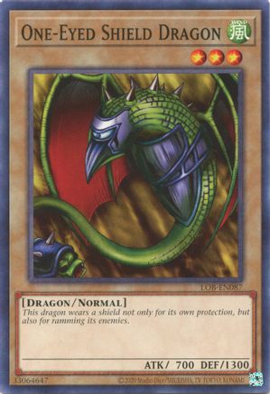 One-Eyed Shield Dragon (LOB-EN087) - Legend of Blue Eyes White Dragon (25th Anniversary Edition) Unlimited - Premium Yugioh Single from Konami - Just $0.25! Shop now at Game Crave Tournament Store