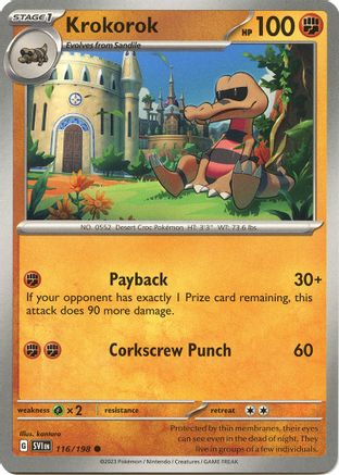 Krokorok 116 - SV01 Scarlet & Violet Base Set Reverse Holofoil