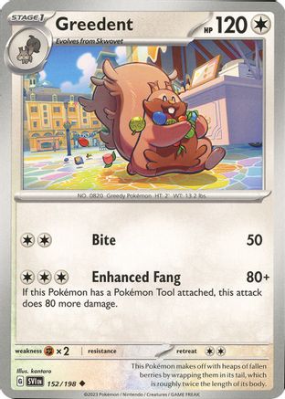 Greedent 152 - SV01 Scarlet & Violet Base Set Reverse Holofoil