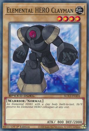 Elemental HERO Clayman (SGX3-ENA04) - Speed Duel GX: Duelists of Shadows 1st Edition - Premium Yugioh Single from Konami - Just $0.25! Shop now at Game Crave Tournament Store
