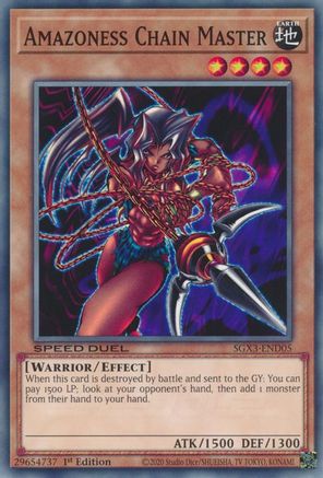 Amazoness Chain Master (SGX3-END05) - Speed Duel GX: Duelists of Shadows 1st Edition - Premium Yugioh Single from Konami - Just $0.26! Shop now at Game Crave Tournament Store