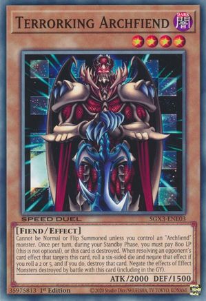 Terrorking Archfiend (SGX3-ENE03) - Speed Duel GX: Duelists of Shadows 1st Edition - Premium Yugioh Single from Konami - Just $0.26! Shop now at Game Crave Tournament Store