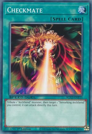 Checkmate (SGX3-ENE15) - Speed Duel GX: Duelists of Shadows 1st Edition - Premium Yugioh Single from Konami - Just $0.24! Shop now at Game Crave Tournament Store
