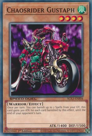 Chaosrider Gustaph (SGX3-ENF04) - Speed Duel GX: Duelists of Shadows 1st Edition - Premium Yugioh Single from Konami - Just $0.25! Shop now at Game Crave Tournament Store