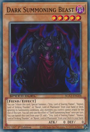 Dark Summoning Beast (SGX3-ENG04) - Speed Duel GX: Duelists of Shadows 1st Edition - Premium Yugioh Single from Konami - Just $0.25! Shop now at Game Crave Tournament Store