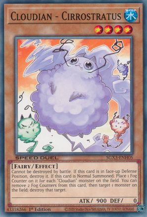 Cloudian - Cirrostratus (SGX3-ENH05) - Speed Duel GX: Duelists of Shadows 1st Edition - Premium Yugioh Single from Konami - Just $0.25! Shop now at Game Crave Tournament Store