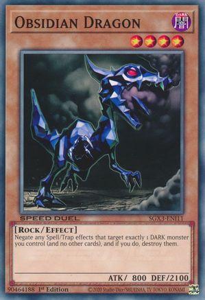 Obsidian Dragon (SGX3-ENI11) - Speed Duel GX: Duelists of Shadows 1st Edition - Premium Yugioh Single from Konami - Just $0.25! Shop now at Game Crave Tournament Store