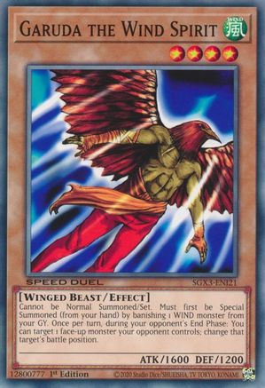 Garuda the Wind Spirit (SGX3-ENI21) - Speed Duel GX: Duelists of Shadows 1st Edition - Premium Yugioh Single from Konami - Just $0.25! Shop now at Game Crave Tournament Store