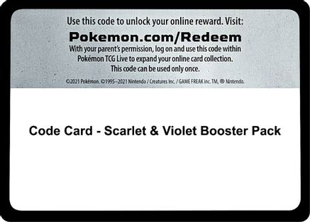 Code Card - Scarlet & Violet Booster Pack - SV01 Scarlet & Violet Base Set