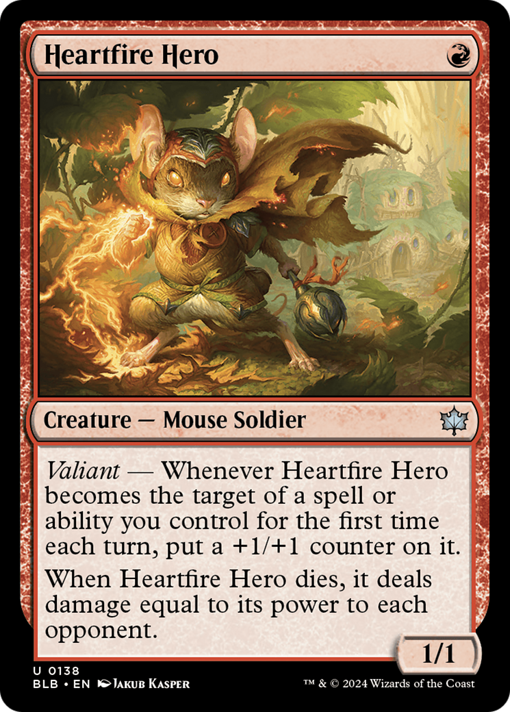 Heartfire Hero (BLB-138) - Bloomburrow Foil - Premium MTG Single from Wizards of the Coast - Just $1.87! Shop now at Game Crave Tournament Store