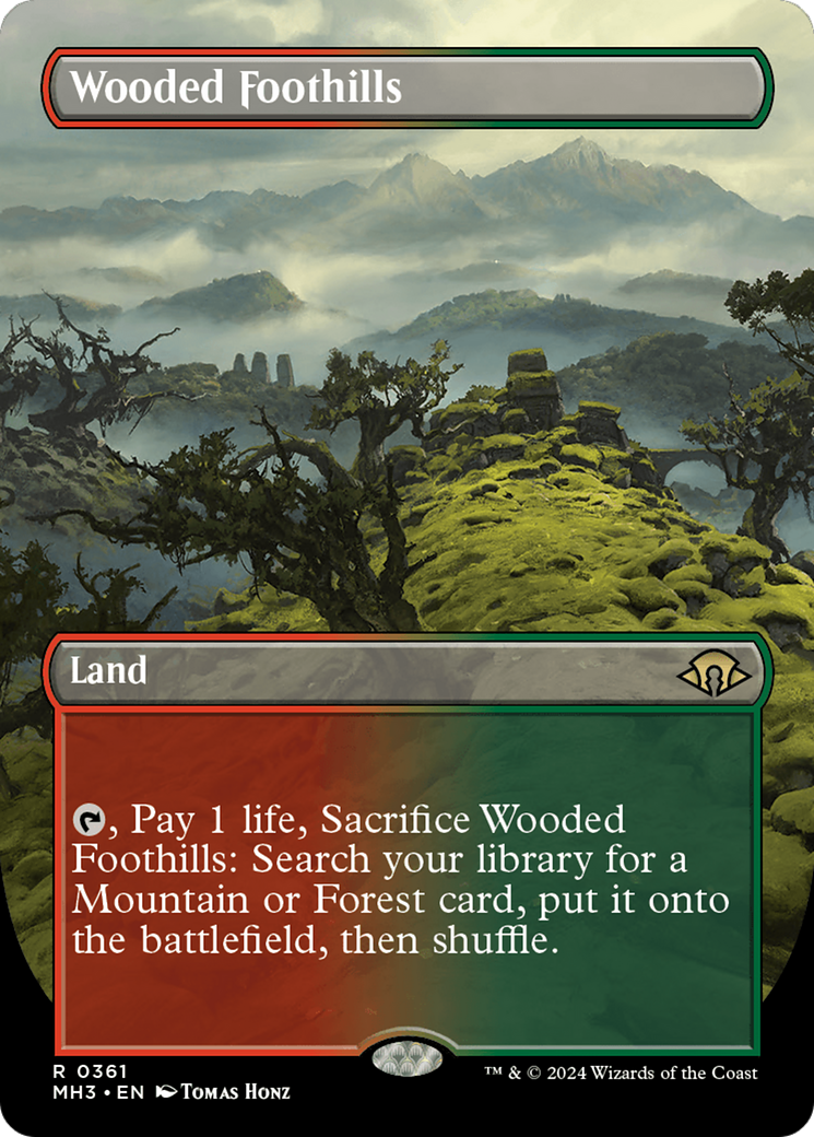 Wooded Foothills (MH3-361) - Modern Horizons 3 (Borderless) Foil - Premium MTG Single from Wizards of the Coast - Just $31.63! Shop now at Game Crave Tournament Store