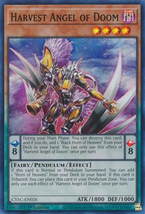 Harvest Angel of Doom (CYAC-EN026) - Cyberstorm Access 1st Edition - Premium Yugioh Single from Konami - Just $0.25! Shop now at Game Crave Tournament Store