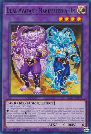 Dual Avatar - Manifested A-Un (CYAC-EN038) - Cyberstorm Access 1st Edition - Premium Yugioh Single from Konami - Just $0.25! Shop now at Game Crave Tournament Store