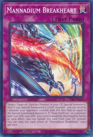 Mannadium Breakheart (CYAC-EN072) - Cyberstorm Access 1st Edition - Premium Yugioh Single from Konami - Just $0.25! Shop now at Game Crave Tournament Store