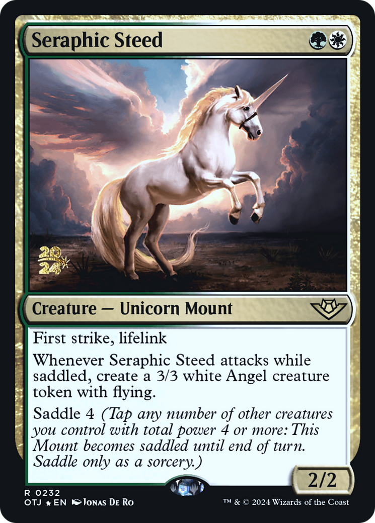 Seraphic Steed (POTJ-232S) - Outlaws of Thunder Junction Promos Foil - Premium MTG Single from Wizards of the Coast - Just $0.46! Shop now at Game Crave Tournament Store