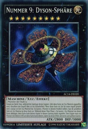 Number 9: Dyson Sphere (German) - "Nummer 9: Dyson-Sphäre" (AC14-DE020) - Advent Calendar 2014 (Adventskalender ZEXAL-Edition) Limited - Premium Yugioh Single from Konami - Just $3.46! Shop now at Game Crave Tournament Store