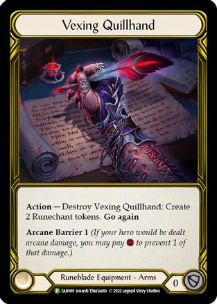 Vexing Quillhand - FAB080 (FAB080) - Flesh and Blood: Promo Cards