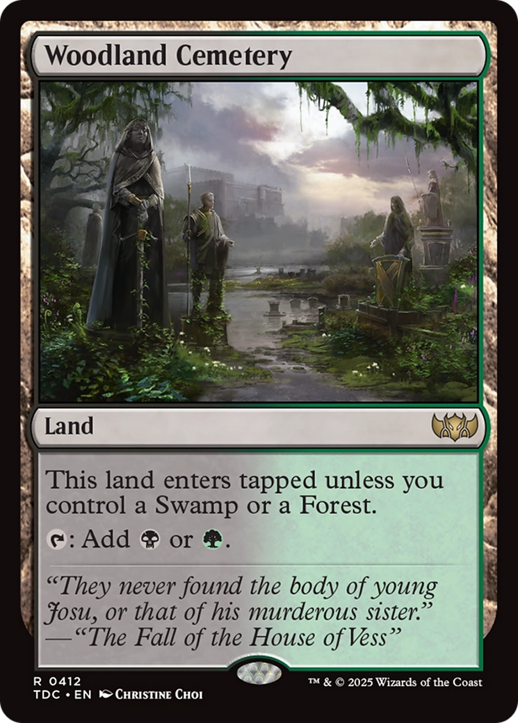 Woodland Cemetery (TDC-412) - Tarkir: Dragonstorm Commander - Premium MTG Single from Wizards of the Coast - Just $0.10! Shop now at Game Crave Tournament Store