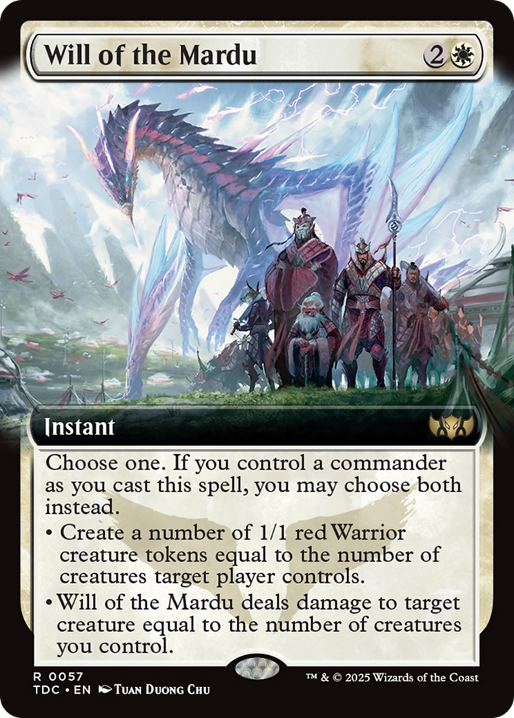 Will of the Mardu (TDC-057) - Tarkir: Dragonstorm Commander: (Extended Art) - Premium MTG Single from Wizards of the Coast - Just $0.66! Shop now at Game Crave Tournament Store