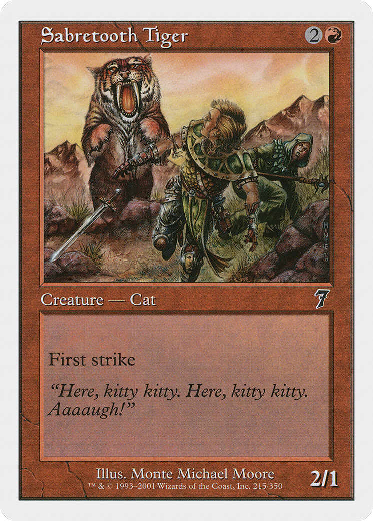 Sabretooth Tiger (7ED-215) - 7th Edition Foil