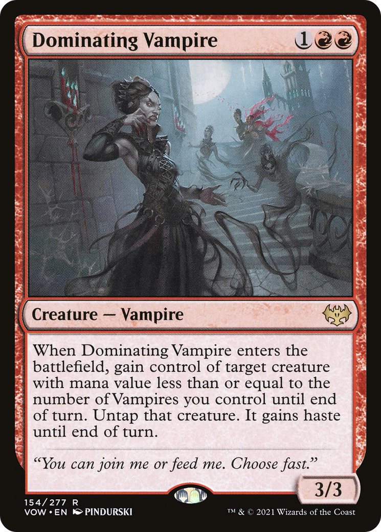 Dominating Vampire (VOW-154) - Innistrad: Crimson Vow Foil - Premium MTG Single from Wizards of the Coast - Just $0.08! Shop now at Game Crave Tournament Store